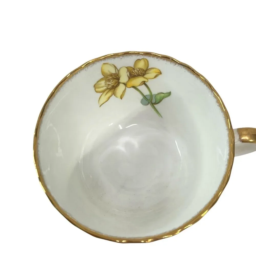 VTG‎ ADDERLEY Teacup and Saucer Floral Yellow Flowers Fine Bone China England